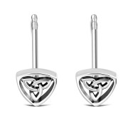 Solid Silver Trinity Knot Stud Earrings, ep286